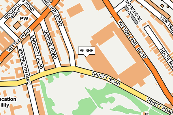 B6 6HF map - OS OpenMap – Local (Ordnance Survey)