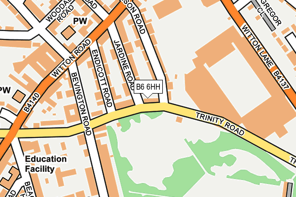 B6 6HH map - OS OpenMap – Local (Ordnance Survey)
