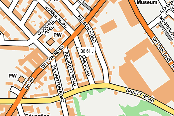 B6 6HJ map - OS OpenMap – Local (Ordnance Survey)