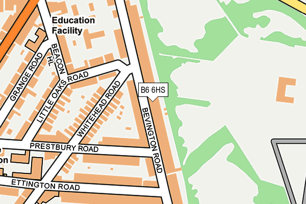 B6 6HS map - OS OpenMap – Local (Ordnance Survey)