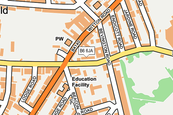 B6 6JA map - OS OpenMap – Local (Ordnance Survey)