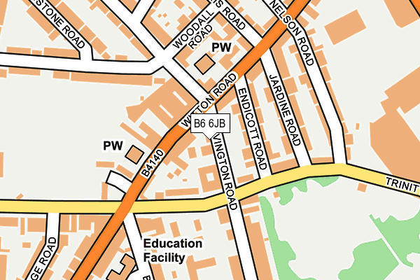 B6 6JB map - OS OpenMap – Local (Ordnance Survey)