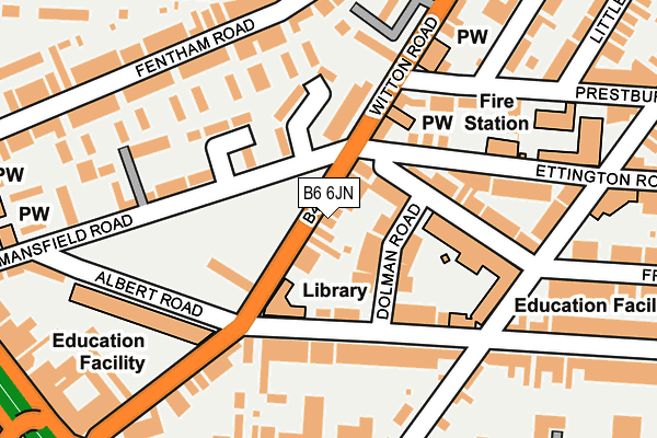 B6 6JN map - OS OpenMap – Local (Ordnance Survey)