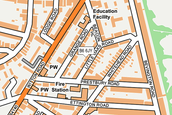 B6 6JY map - OS OpenMap – Local (Ordnance Survey)