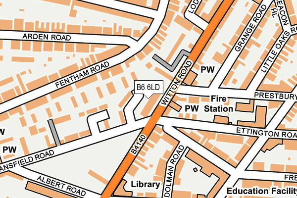 B6 6LD map - OS OpenMap – Local (Ordnance Survey)