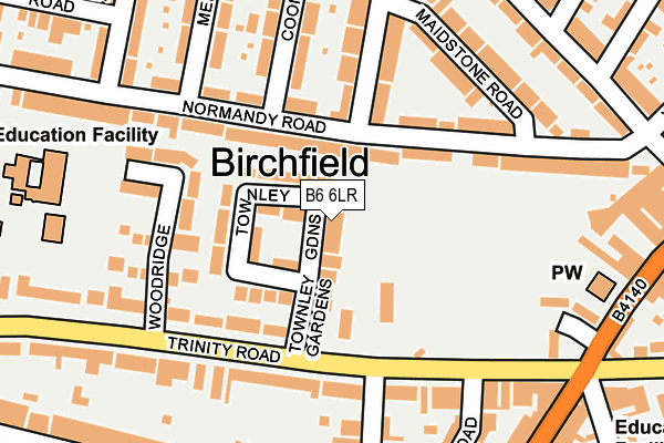 B6 6LR map - OS OpenMap – Local (Ordnance Survey)