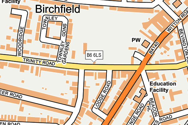 B6 6LS map - OS OpenMap – Local (Ordnance Survey)