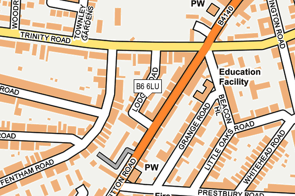 B6 6LU map - OS OpenMap – Local (Ordnance Survey)