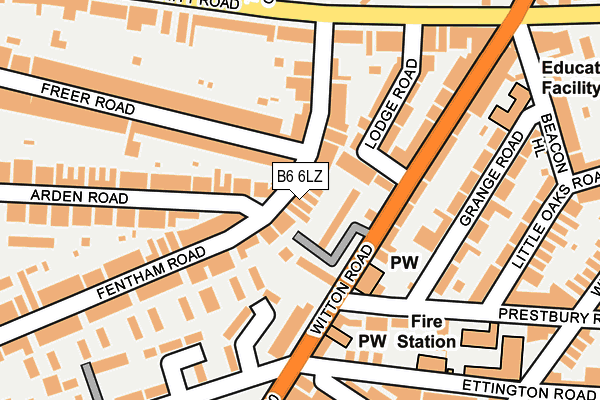 B6 6LZ map - OS OpenMap – Local (Ordnance Survey)