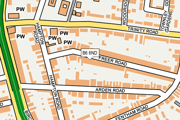 B6 6ND map - OS OpenMap – Local (Ordnance Survey)