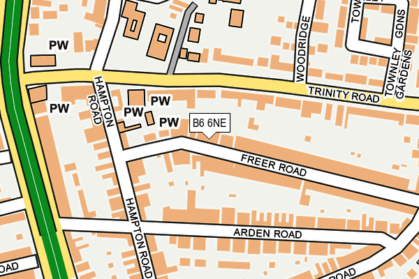 B6 6NE map - OS OpenMap – Local (Ordnance Survey)
