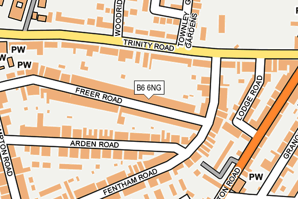 B6 6NG map - OS OpenMap – Local (Ordnance Survey)