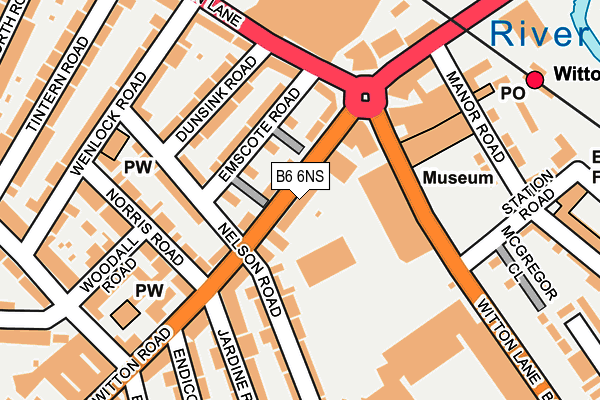 B6 6NS map - OS OpenMap – Local (Ordnance Survey)