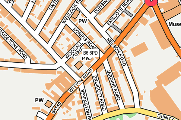 B6 6PD map - OS OpenMap – Local (Ordnance Survey)