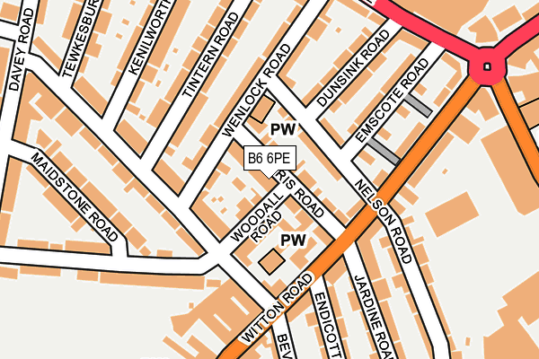 B6 6PE map - OS OpenMap – Local (Ordnance Survey)