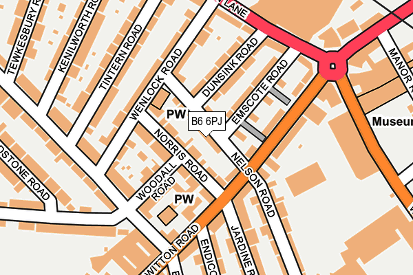 B6 6PJ map - OS OpenMap – Local (Ordnance Survey)