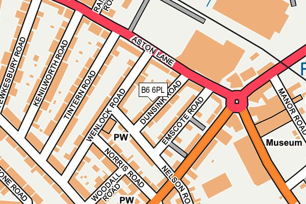 B6 6PL map - OS OpenMap – Local (Ordnance Survey)