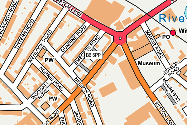 B6 6PP map - OS OpenMap – Local (Ordnance Survey)