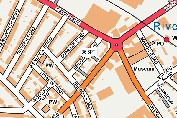 B6 6PT map - OS OpenMap – Local (Ordnance Survey)