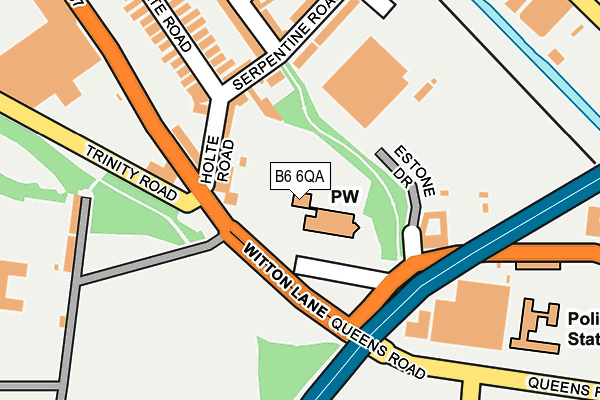 B6 6QA map - OS OpenMap – Local (Ordnance Survey)