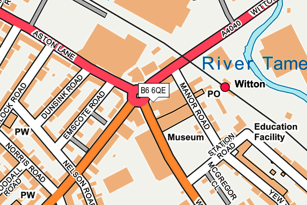 B6 6QE map - OS OpenMap – Local (Ordnance Survey)