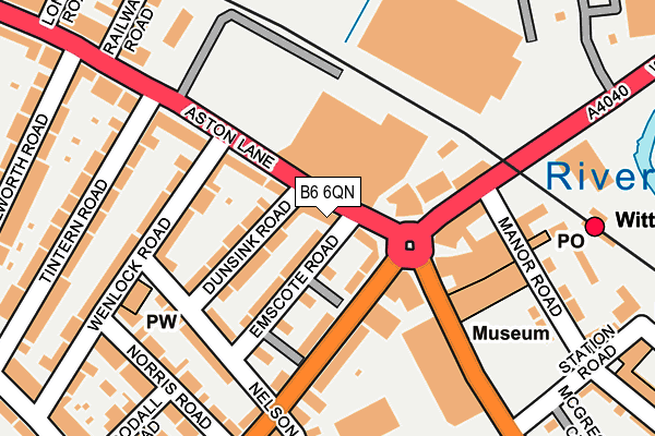 B6 6QN map - OS OpenMap – Local (Ordnance Survey)
