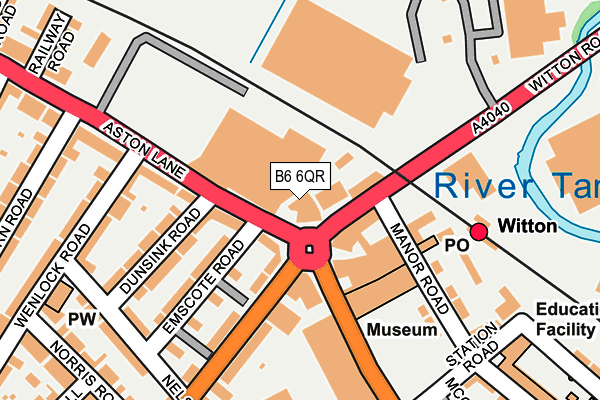 B6 6QR map - OS OpenMap – Local (Ordnance Survey)