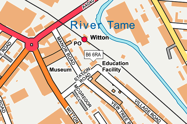 B6 6RA map - OS OpenMap – Local (Ordnance Survey)