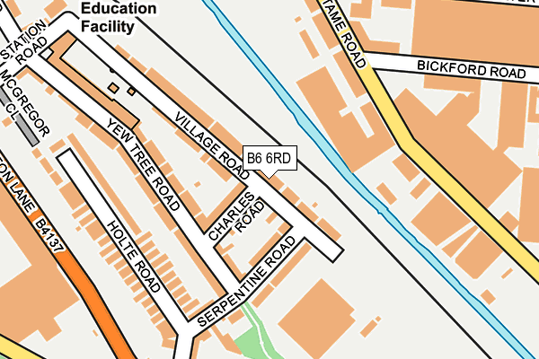 B6 6RD map - OS OpenMap – Local (Ordnance Survey)