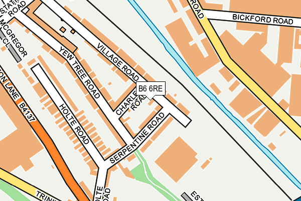 B6 6RE map - OS OpenMap – Local (Ordnance Survey)