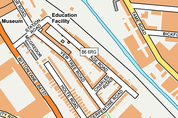 B6 6RG map - OS OpenMap – Local (Ordnance Survey)