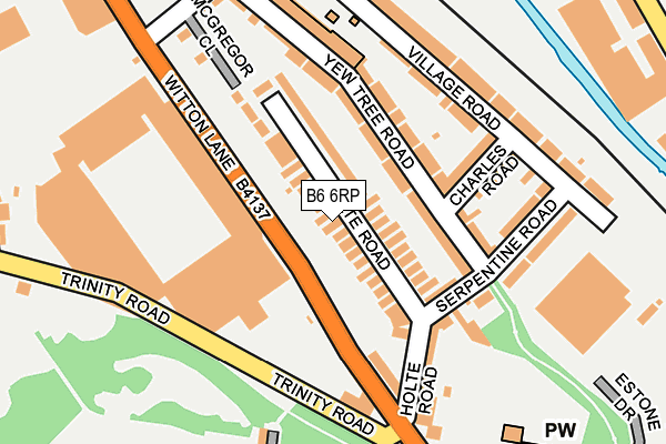 B6 6RP map - OS OpenMap – Local (Ordnance Survey)