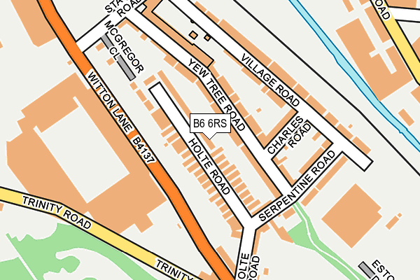 B6 6RS map - OS OpenMap – Local (Ordnance Survey)