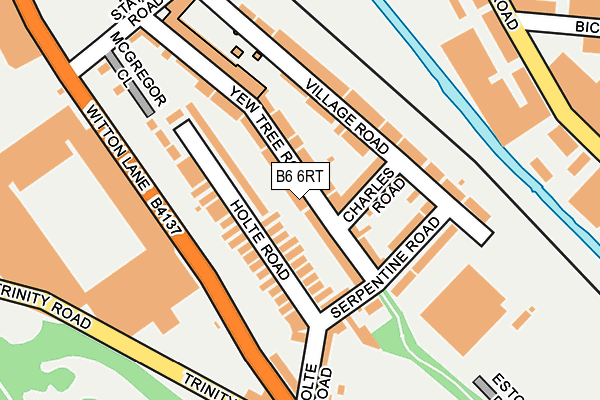 B6 6RT map - OS OpenMap – Local (Ordnance Survey)