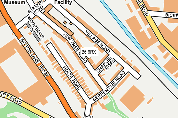 B6 6RX map - OS OpenMap – Local (Ordnance Survey)