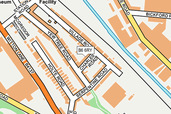 B6 6RY map - OS OpenMap – Local (Ordnance Survey)