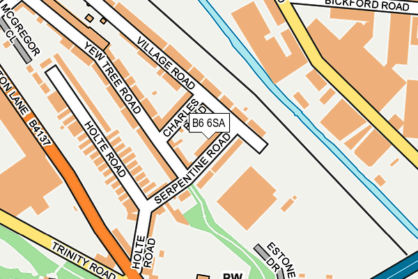 B6 6SA map - OS OpenMap – Local (Ordnance Survey)