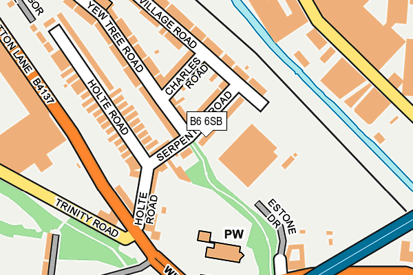 B6 6SB map - OS OpenMap – Local (Ordnance Survey)
