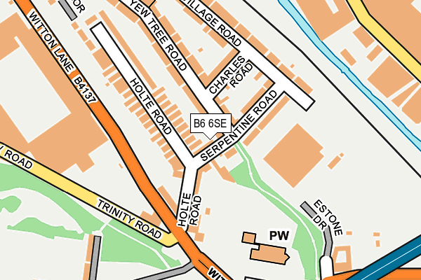 B6 6SE map - OS OpenMap – Local (Ordnance Survey)