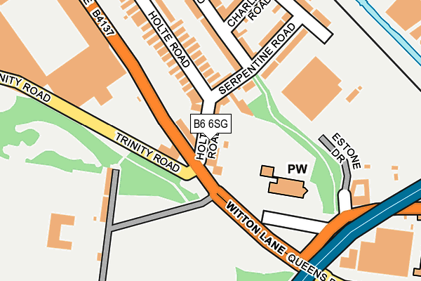 B6 6SG map - OS OpenMap – Local (Ordnance Survey)