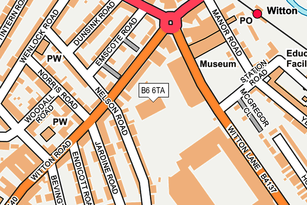 B6 6TA map - OS OpenMap – Local (Ordnance Survey)