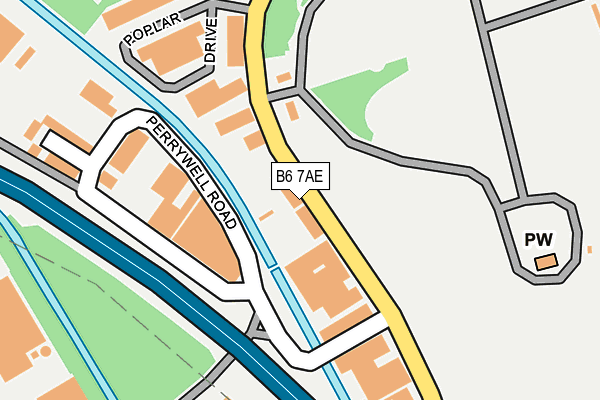 B6 7AE map - OS OpenMap – Local (Ordnance Survey)