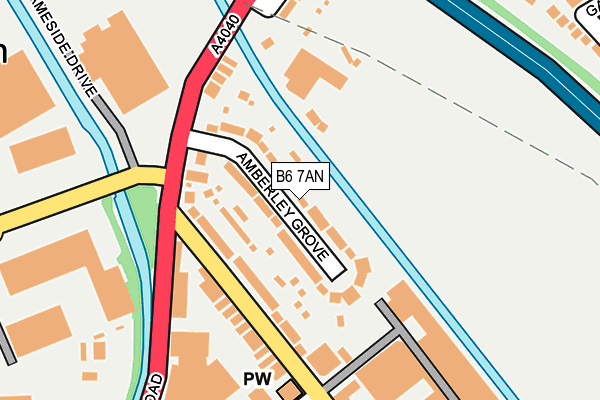 B6 7AN map - OS OpenMap – Local (Ordnance Survey)