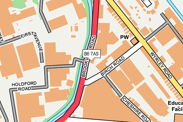 B6 7AS map - OS OpenMap – Local (Ordnance Survey)