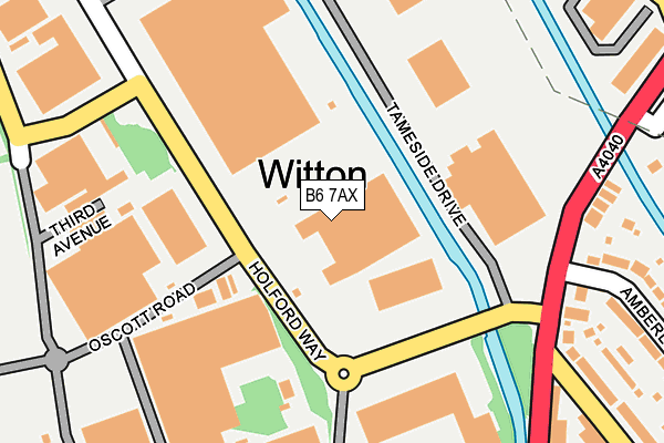 B6 7AX map - OS OpenMap – Local (Ordnance Survey)