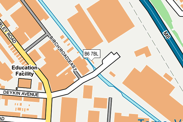 B6 7BL map - OS OpenMap – Local (Ordnance Survey)
