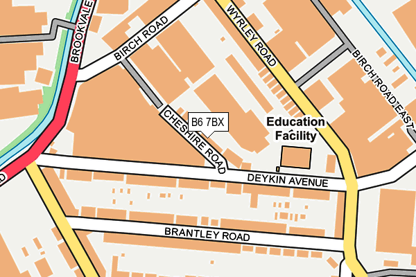 B6 7BX map - OS OpenMap – Local (Ordnance Survey)