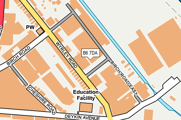 B6 7DA map - OS OpenMap – Local (Ordnance Survey)