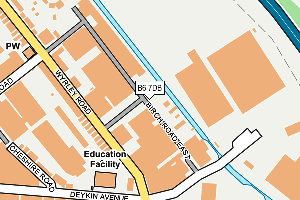 B6 7DB map - OS OpenMap – Local (Ordnance Survey)