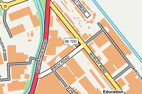 B6 7DD map - OS OpenMap – Local (Ordnance Survey)